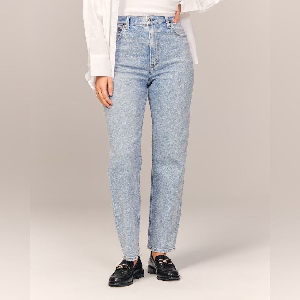 Abercrombie and Fitch Curve Love Ultra High Rise Ankle Straight Jeans